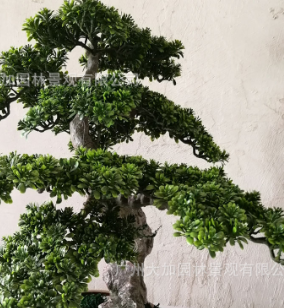 室内造景用仿真松树假松树盆栽塑料罗汉松迎客松装饰摆件造型定制
