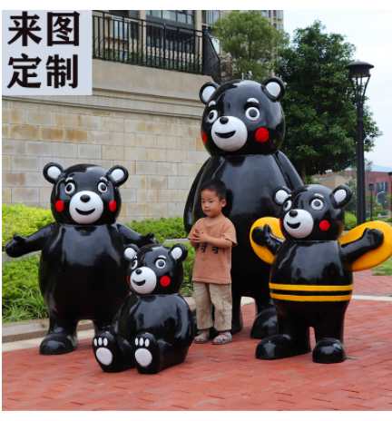 新网红卡通人物熊本熊商场设计童装店铺玻璃钢雕塑园区模型大摆件