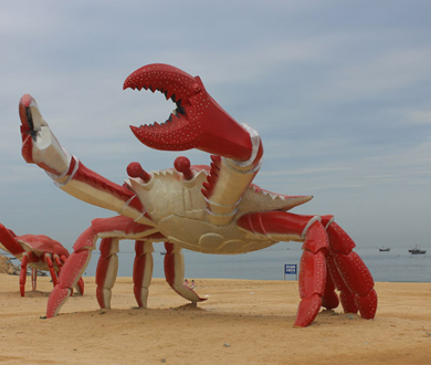 大型摆件园林景观雕塑海洋动物不锈钢雕塑定制螃蟹雕塑户外沙滩