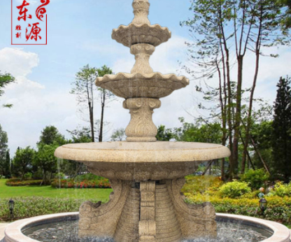 石雕喷泉黄锈石水钵假山摆件流水喷泉庭院花园喷水池景观石装饰