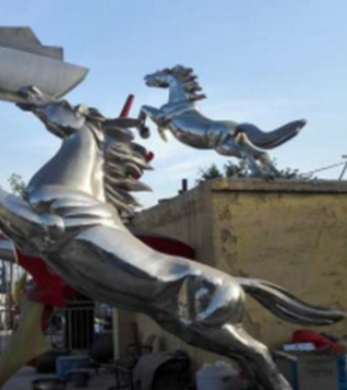 现货不锈钢雕塑马 园林景观雕塑 公园小品艺术 摆件大型 金属骏马