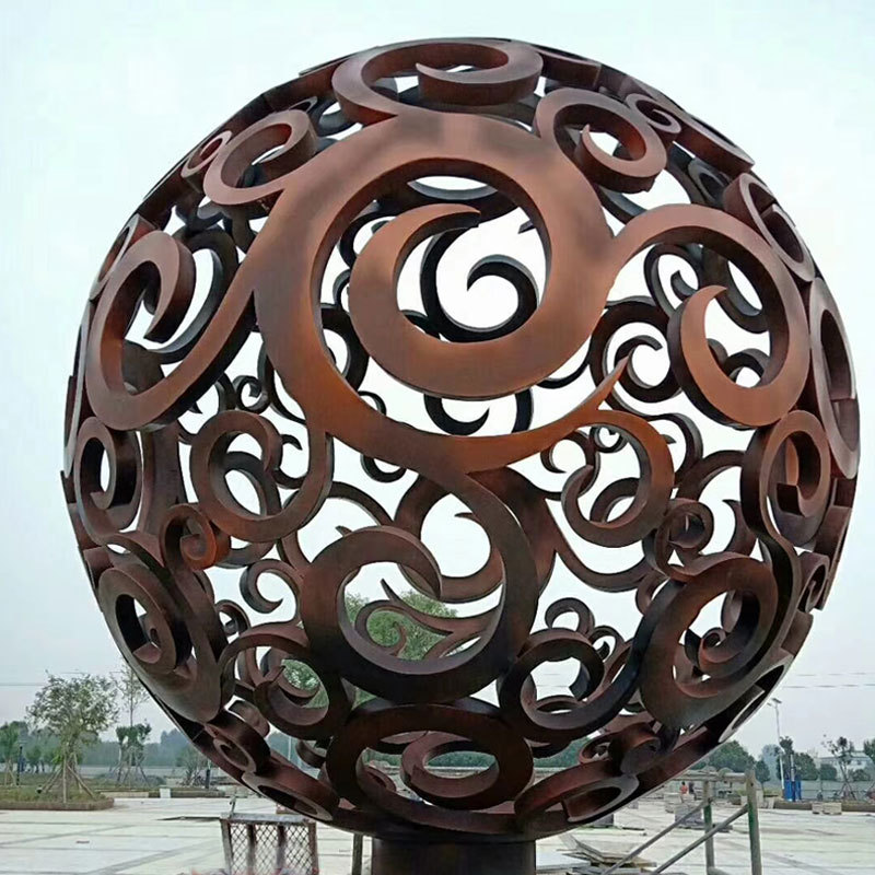 厂家直销不锈钢镂空圆球广场公园大型铁艺景观标志性雕塑摆件定制