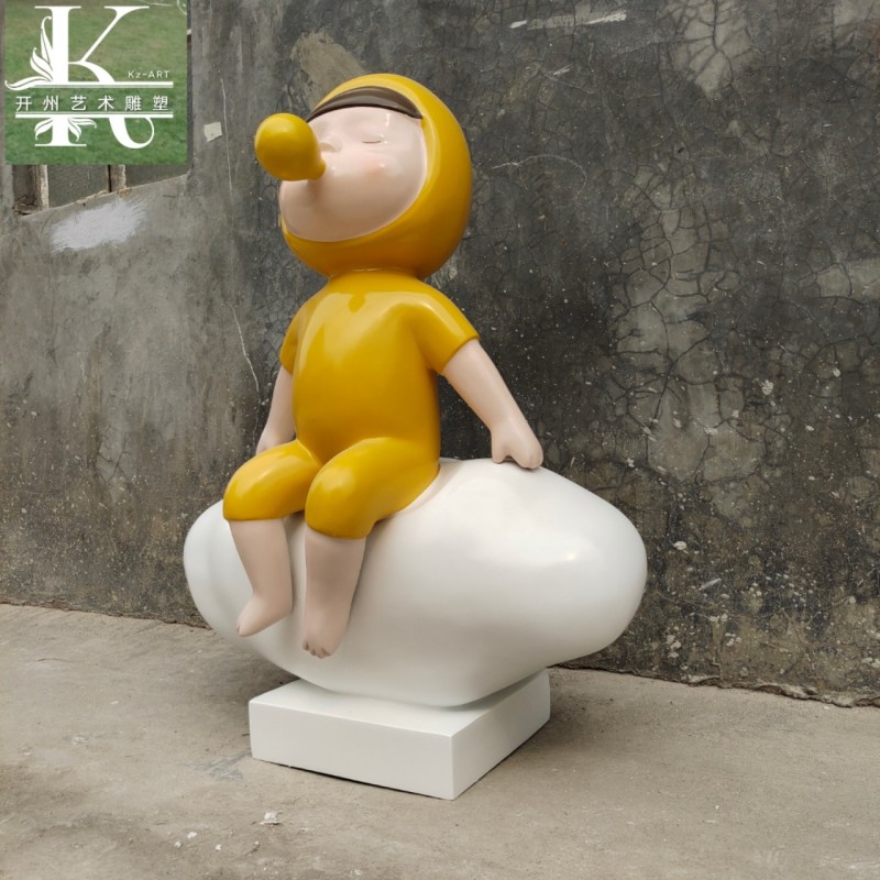 新款卡通雕塑现代艺术品摆件样板房客厅儿童房气球男创意软装饰品