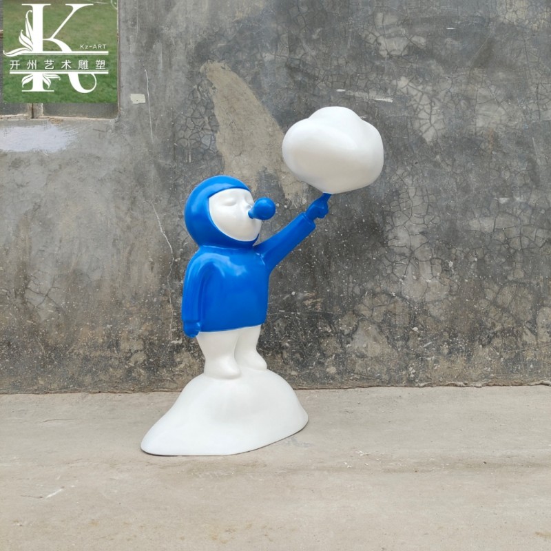 现代新款艺术雕塑落地气球家居饰品人物创意装饰办公室软装摆设