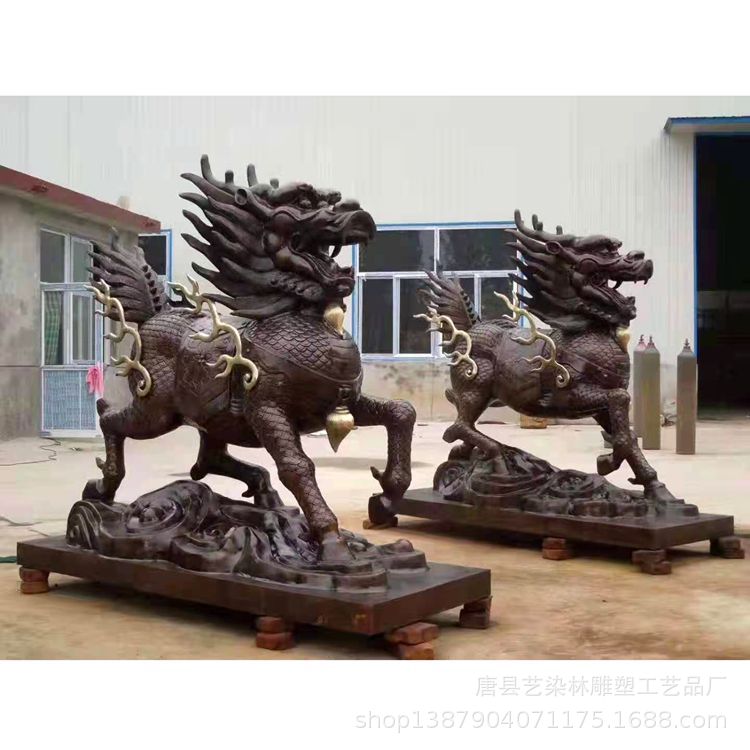 厂家供应铜雕动物 麒麟雕塑 广场雕塑小品 批发