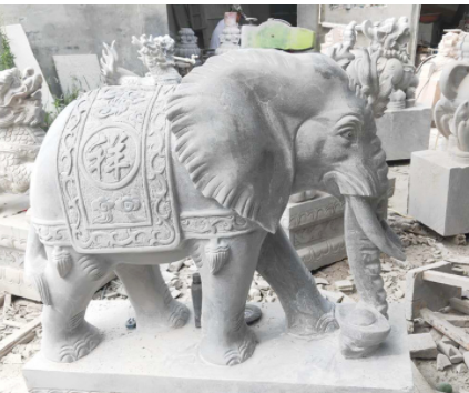 厂家直供石头大象汉白玉小象石雕动物石象别墅门口公司小型象摆件