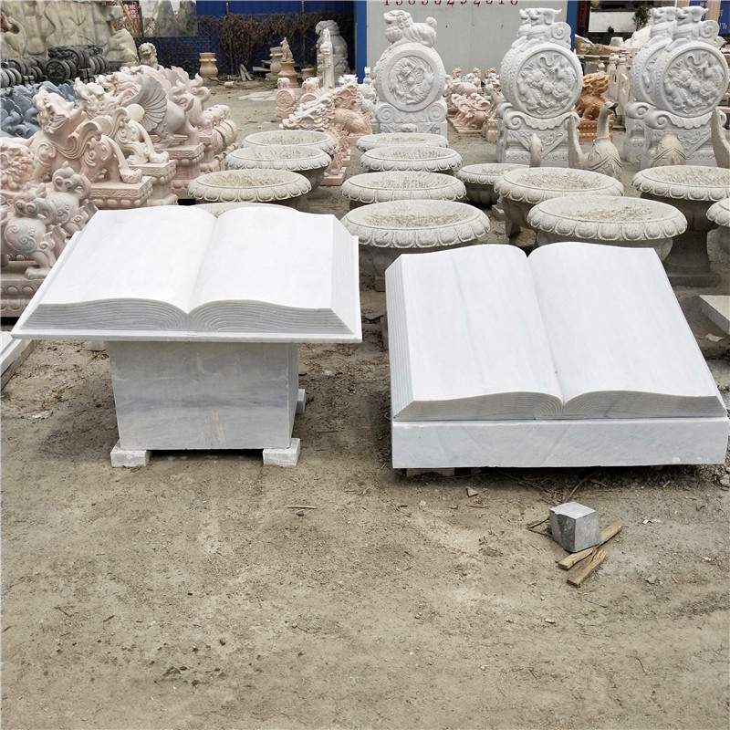 厂家销售石雕书本大理石雕刻书简校园广场石雕书卷书籍文化雕塑