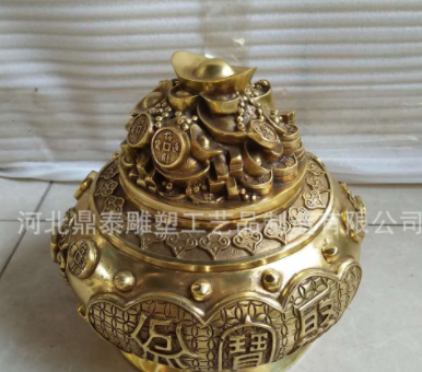 厂家批发铜香炉 定制寺庙长方形纯铜香炉 道教香炉 精品佛教用品