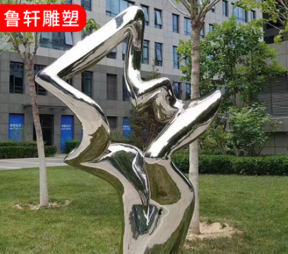 厂家定制大型不锈钢金属镜面雕塑广场水池玻璃钢创意水景景观摆件