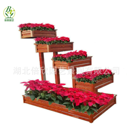 铝合金仿木纹花箱植物种植花槽 道路绿化隔离花箱艺术型花箱组合