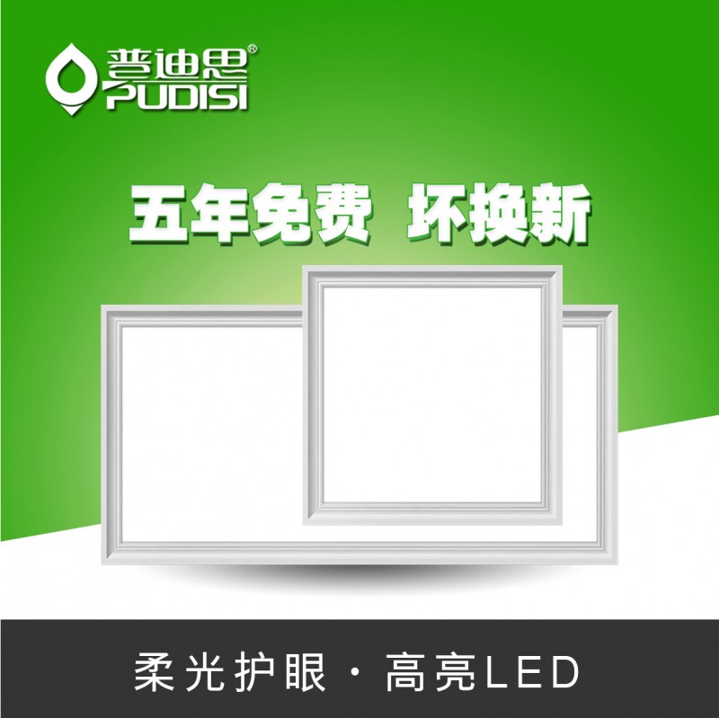 普迪思LED平板灯集成吊顶新款嵌入式厨房卫生间扣板灯照明柔光型