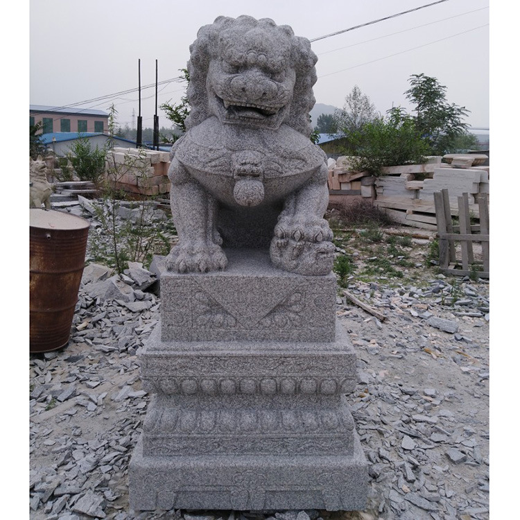 厂家供应石雕花岗岩石狮子一对雕刻大型动物摆件户外园林庭院摆件