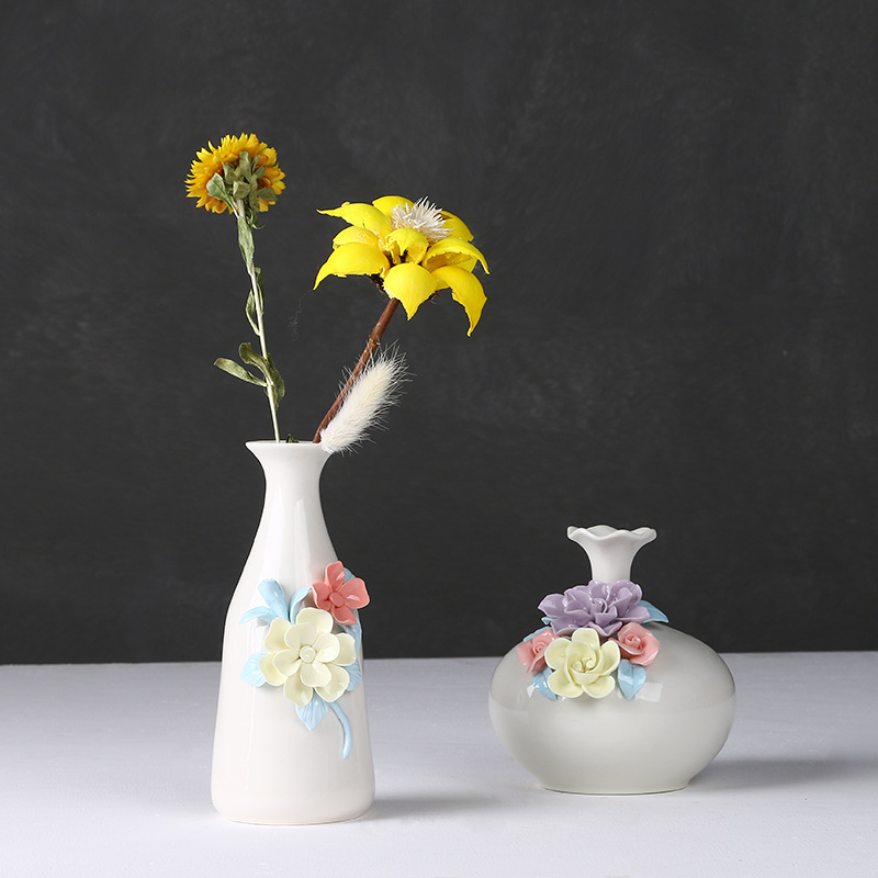 现代简约陶瓷花瓶创意家居摆件饰品工艺品北欧客厅餐桌插花花器