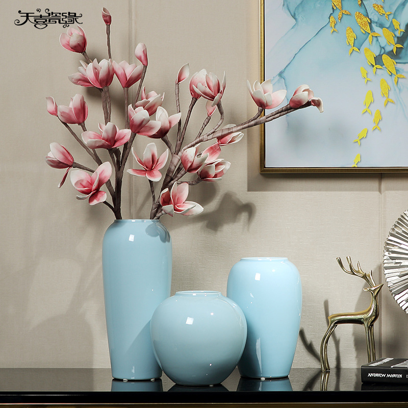 景德镇餐桌新中式花瓶摆件客厅电视柜装饰陶瓷中式水培插花花器